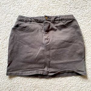 Army green mini skirt